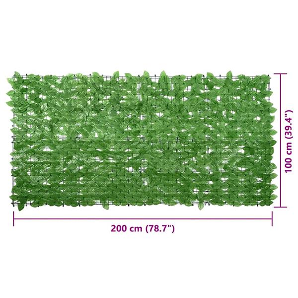 Grote foto vidaxl balkonscherm met groene bladeren 200x100 cm tuin en terras overige tuin en terras