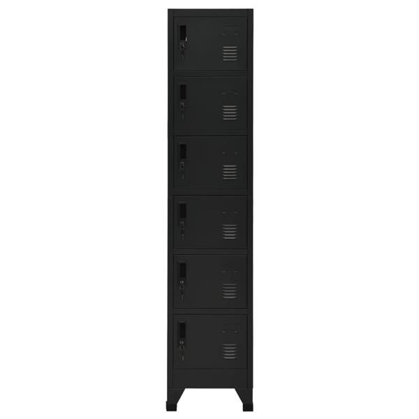 Grote foto vidaxl lockerkast 38x40x180 cm staal zwart huis en inrichting overige