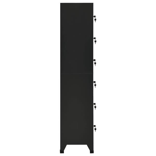 Grote foto vidaxl lockerkast 38x40x180 cm staal zwart huis en inrichting overige