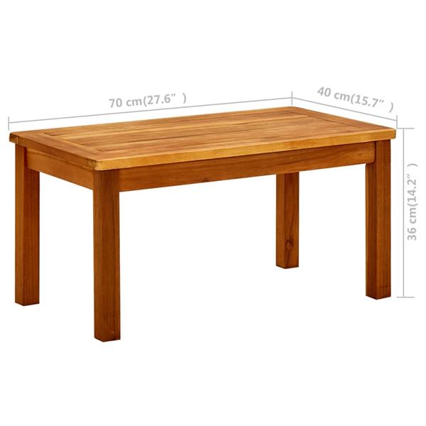 Grote foto vidaxl tuintafel 70x40x36 cm massief acaciahout tuin en terras tuinmeubelen