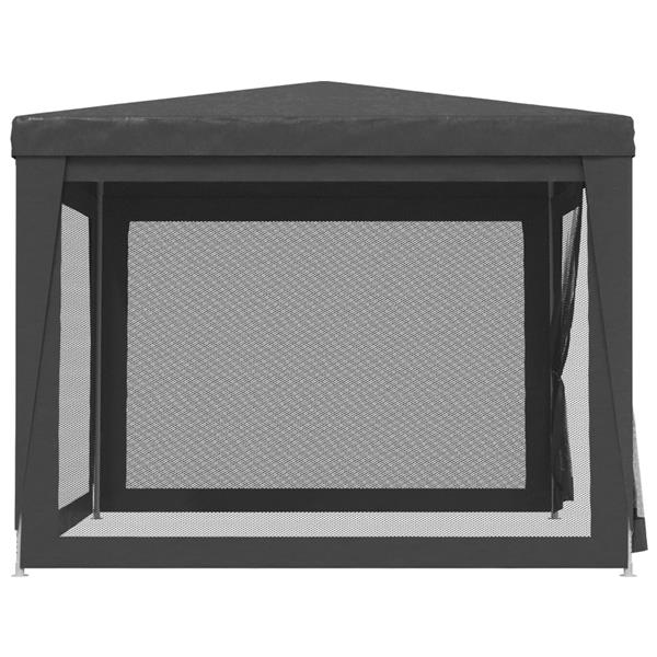 Grote foto vidaxl partytent met 4 mesh zijwanden 3x3 m hdpe antracietkleurig tuin en terras overige tuin en terras