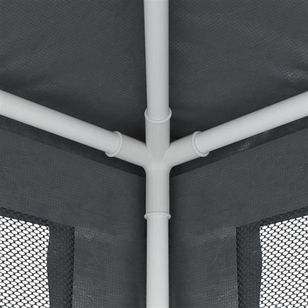 Grote foto vidaxl partytent met 4 mesh zijwanden 3x3 m hdpe antracietkleurig tuin en terras overige tuin en terras