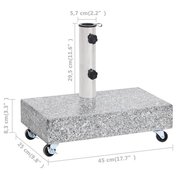 Grote foto vidaxl parasolvoet 45x25x8 cm graniet lichtgrijs tuin en terras overige tuin en terras