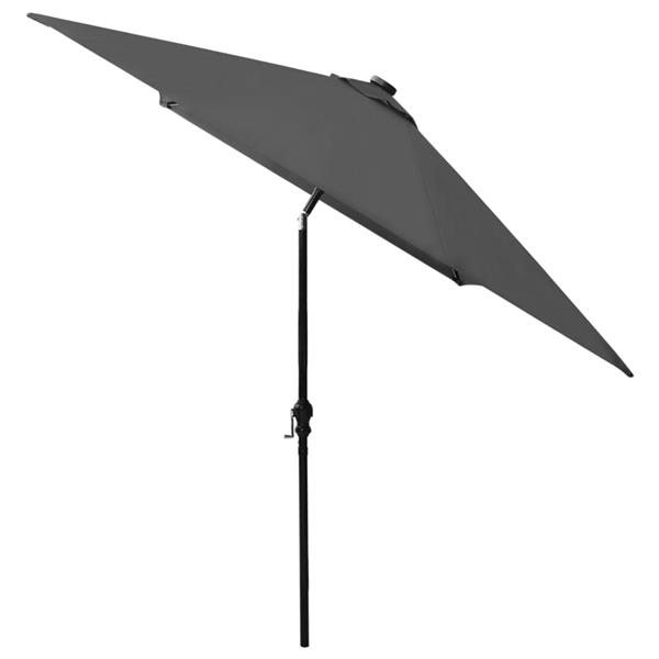 Grote foto vidaxl parasol met led en stalen paal 2x3 m antracietkleurig tuin en terras overige tuin en terras