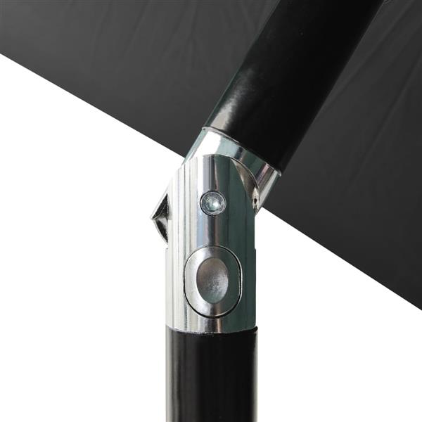 Grote foto vidaxl parasol met led en stalen paal 2x3 m antracietkleurig tuin en terras overige tuin en terras