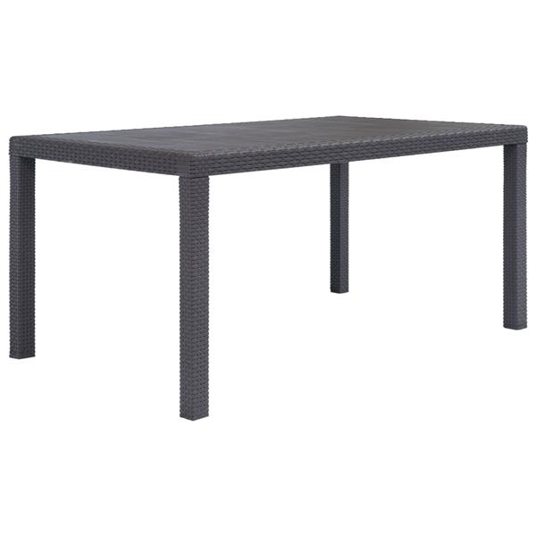 Grote foto vidaxl tuintafel 150x90x72 cm rattan look kunststof bruin tuin en terras tuinmeubelen