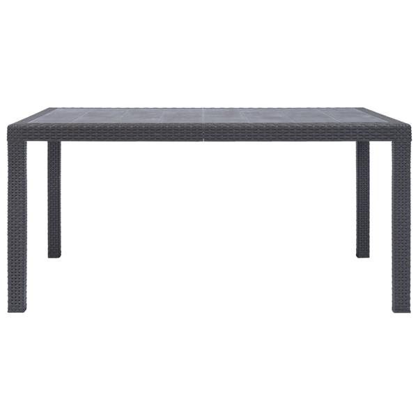 Grote foto vidaxl tuintafel 150x90x72 cm rattan look kunststof bruin tuin en terras tuinmeubelen