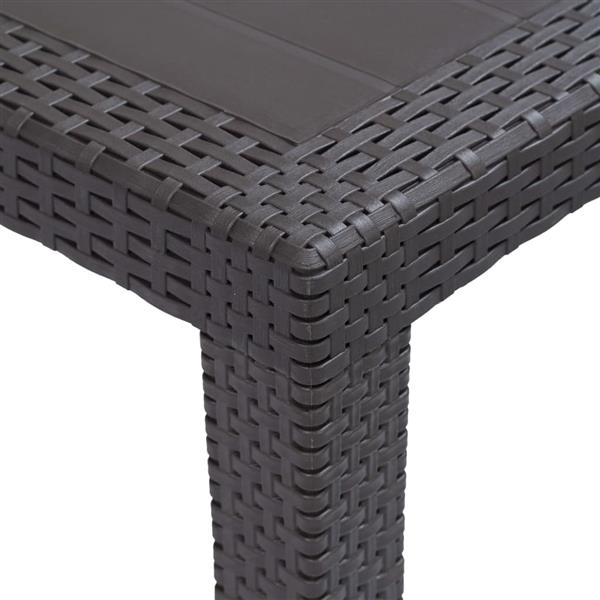 Grote foto vidaxl tuintafel 150x90x72 cm rattan look kunststof bruin tuin en terras tuinmeubelen