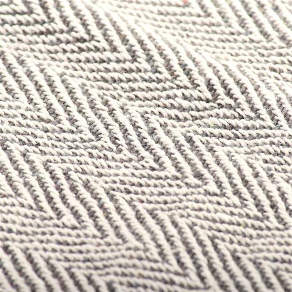 Grote foto vidaxl plaid visgraat 160x210 cm katoen grijs huis en inrichting bedden