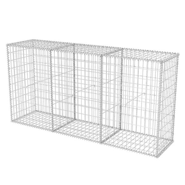 Grote foto vidaxl gabion mand 200x50x100 cm gegalvaniseerd staal tuin en terras hekken en schuttingen
