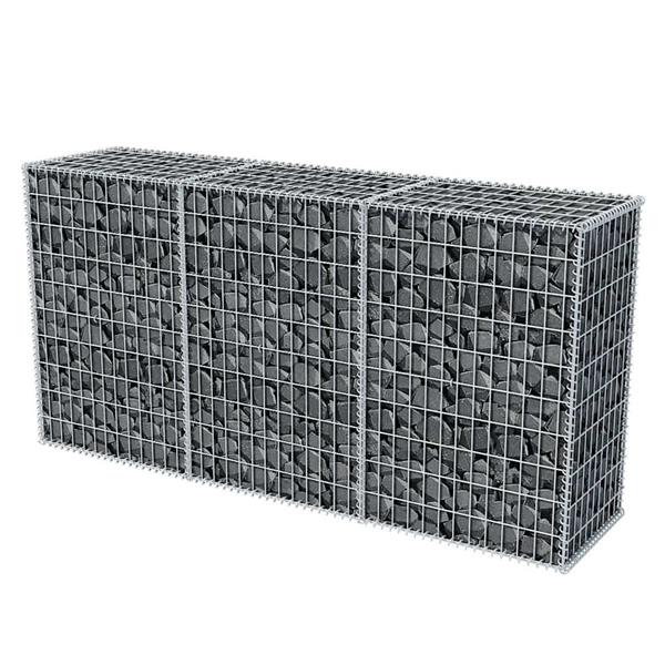 Grote foto vidaxl gabion mand 200x50x100 cm gegalvaniseerd staal tuin en terras hekken en schuttingen