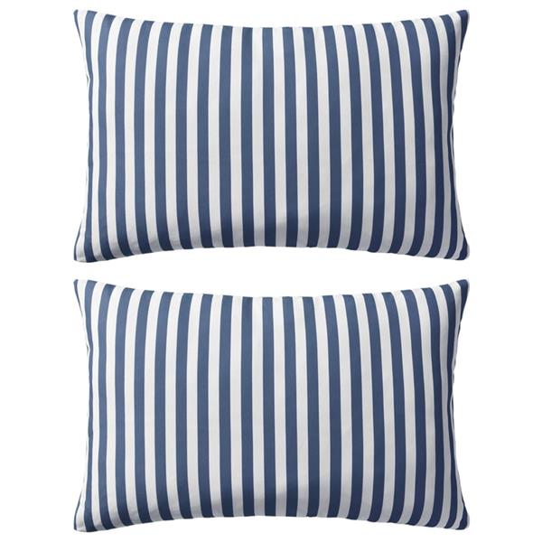 Grote foto vidaxl buitenkussens 60x40 cm gestreept marineblauw 2 st huis en inrichting woningdecoratie
