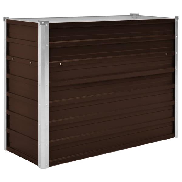 Grote foto vidaxl plantenbak verhoogd 100x40x77 cm gegalvaniseerd staal bruin tuin en terras overige tuin en terras