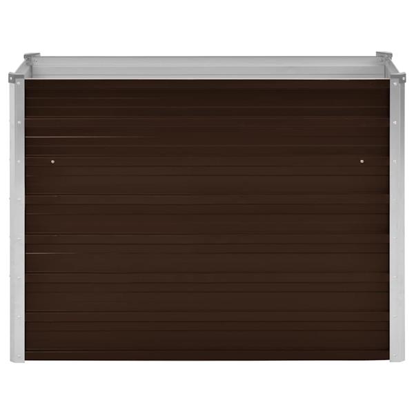Grote foto vidaxl plantenbak verhoogd 100x40x77 cm gegalvaniseerd staal bruin tuin en terras overige tuin en terras