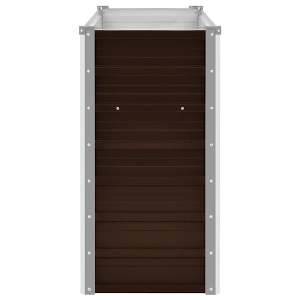 Grote foto vidaxl plantenbak verhoogd 100x40x77 cm gegalvaniseerd staal bruin tuin en terras overige tuin en terras