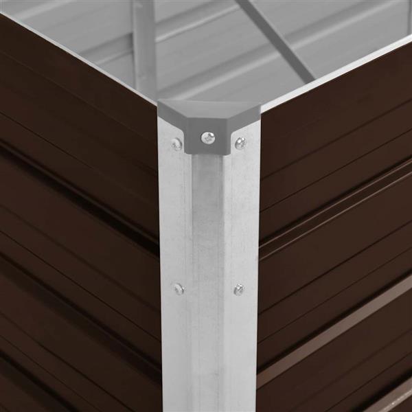 Grote foto vidaxl plantenbak verhoogd 100x40x77 cm gegalvaniseerd staal bruin tuin en terras overige tuin en terras