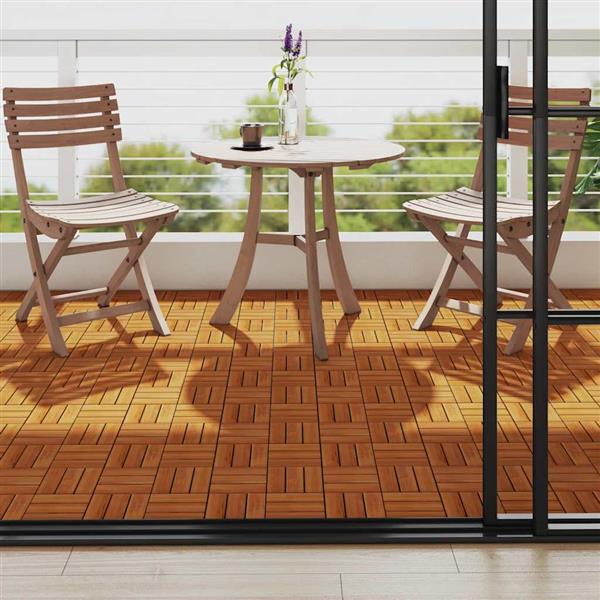 Grote foto vidaxl terrastegels acaciahout 30 x 30 cm 10 stuks doe het zelf en verbouw tegels