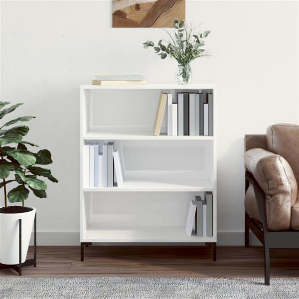 Grote foto vidaxl boekenkast 69 5x32 5x90 cm bewerkt hout hoogglans wit huis en inrichting overige