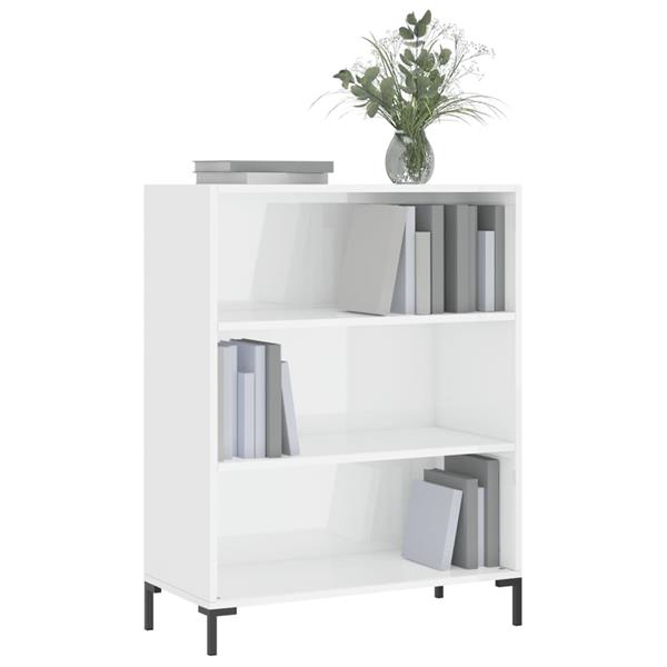 Grote foto vidaxl boekenkast 69 5x32 5x90 cm bewerkt hout hoogglans wit huis en inrichting overige