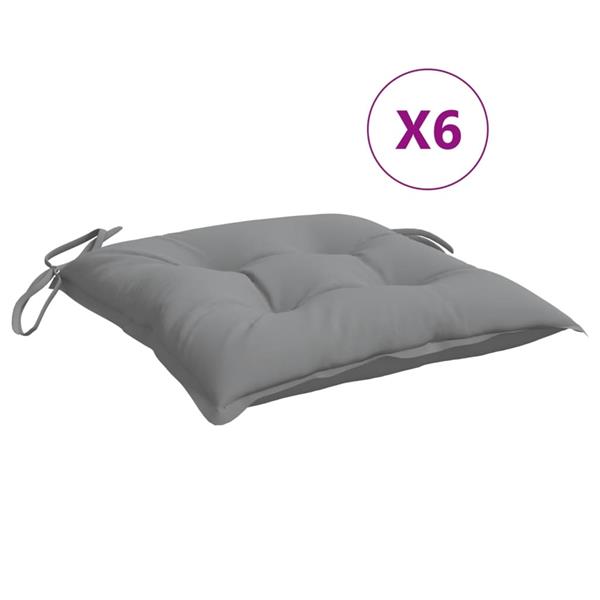 Grote foto vidaxl stoelkussens 6 st 50x50x7 cm oxford stof grijs huis en inrichting woningdecoratie