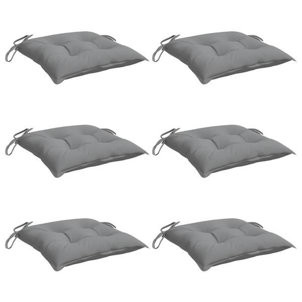 Grote foto vidaxl stoelkussens 6 st 50x50x7 cm oxford stof grijs huis en inrichting woningdecoratie