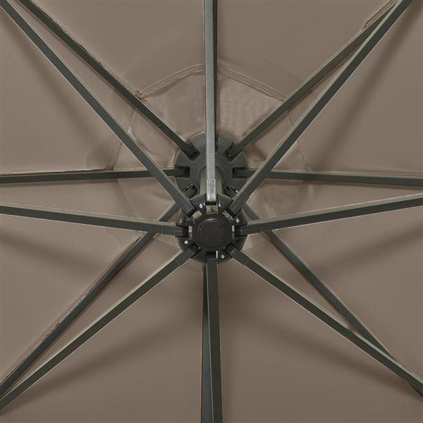 Grote foto vidaxl zweefparasol met paal en led verlichting 300 cm taupe tuin en terras overige tuin en terras