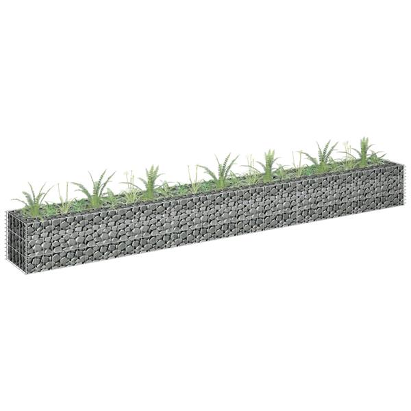 Grote foto vidaxl gabion plantenbak verhoogd 270x30x30 cm gegalvaniseerd staal tuin en terras overige tuin en terras