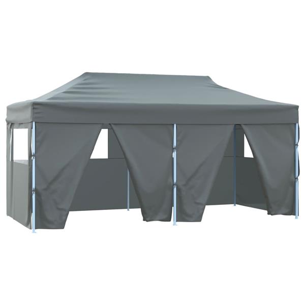Grote foto vidaxl partytent met 4 zijwanden inklapbaar 3x6 m staal antraciet tuin en terras overige tuin en terras