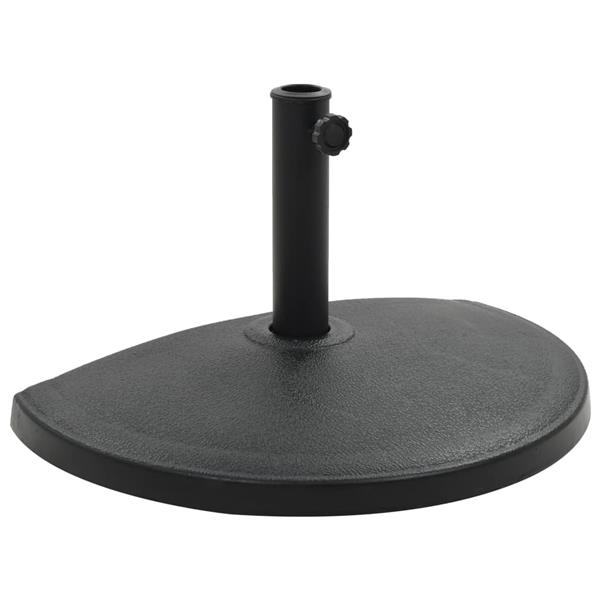 Grote foto vidaxl parasolvoet halfrond 15 kg polyresin zwart tuin en terras overige tuin en terras