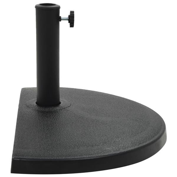 Grote foto vidaxl parasolvoet halfrond 15 kg polyresin zwart tuin en terras overige tuin en terras