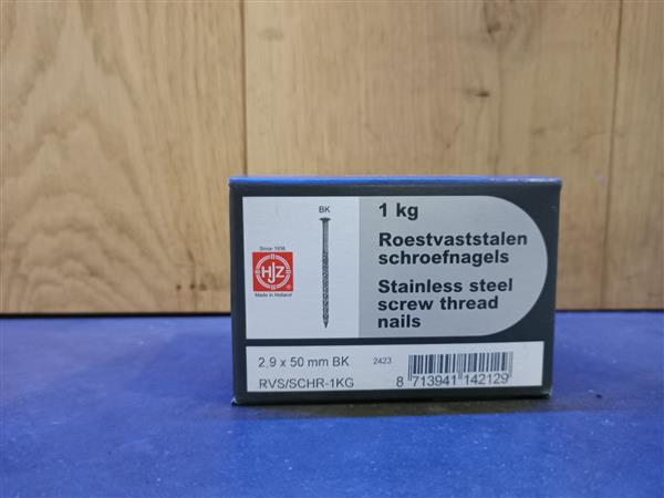 Grote foto 2.9x50mm bolkop spijker rvs 1kg doe het zelf en verbouw hout en planken