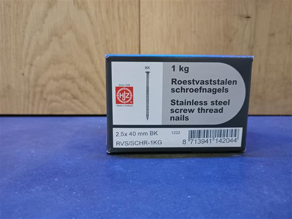 Grote foto 2.5x40mm bolkop spijker rvs 1kg doe het zelf en verbouw hout en planken