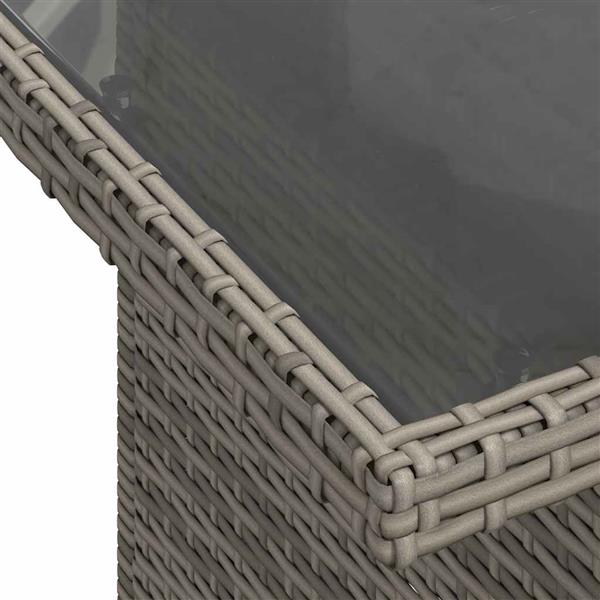 Grote foto vidaxl 2 delige loungeset met kussens poly rattan en glas grijs tuin en terras tuinmeubelen
