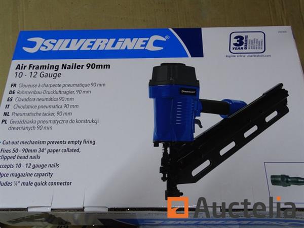 Grote foto grote pneumatische spijkermachine 90 mm silverline doe het zelf en verbouw gereedschappen en machines