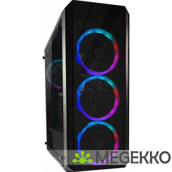 Grote foto lc power gaming 703b midi toren zwart computers en software behuizingen en kasten