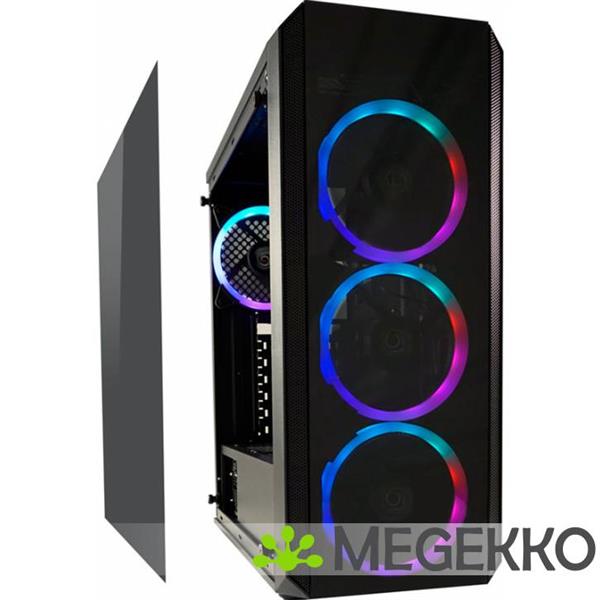 Grote foto lc power gaming 703b midi toren zwart computers en software behuizingen en kasten
