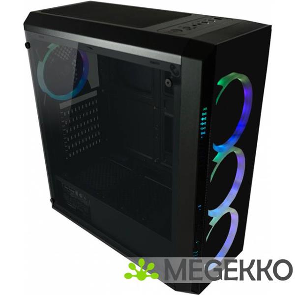 Grote foto lc power gaming 703b midi toren zwart computers en software behuizingen en kasten