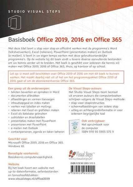 Grote foto basisboek office 2019 2016 en office 365 boeken informatica computer