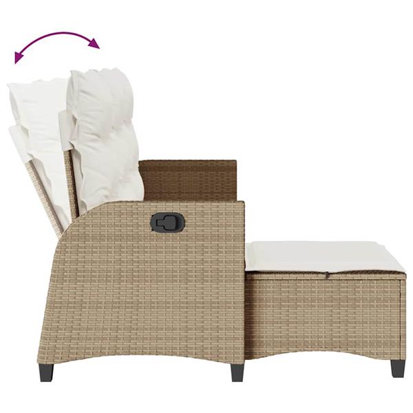 Grote foto vidaxl 3 delige tuinbankstel met kussens l vormig beige poly rattan tuin en terras tuinmeubelen