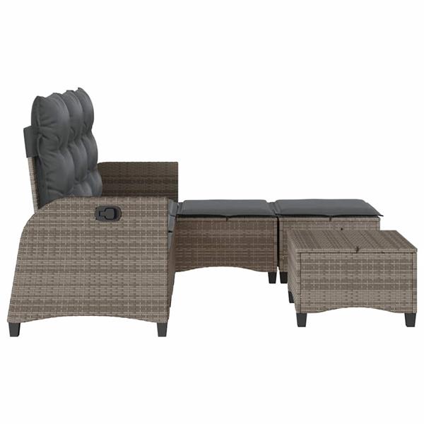 Grote foto vidaxl 3 delige tuinbankstel met kussens l vormig poly rattan grijs tuin en terras tuinmeubelen