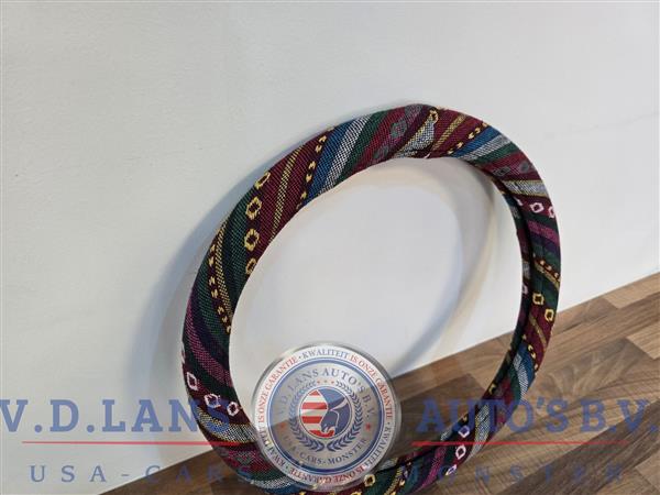 Grote foto kleurrijke stoffen stuurhoes boho stijl 38 cm auto onderdelen overige auto onderdelen