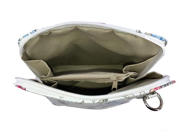 Grote foto bloem vera pelle italiaans leren schoudertasje rits rondom kleding dames sieraden