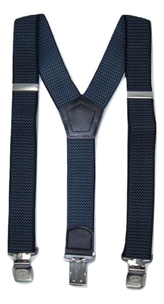 Grote foto zwart grijs gegolfde bretels met de sterkste stalen clips kleding dames riemen