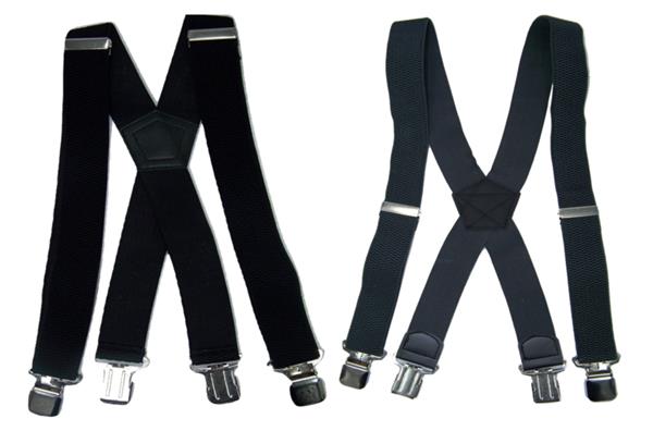 Grote foto duo pack heavy duty bretels zwart grijs 4 clips kleding dames riemen