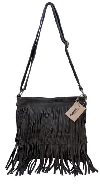 Grote foto back to the sixties suede franje tas grijs sieraden tassen en uiterlijk schoudertassen