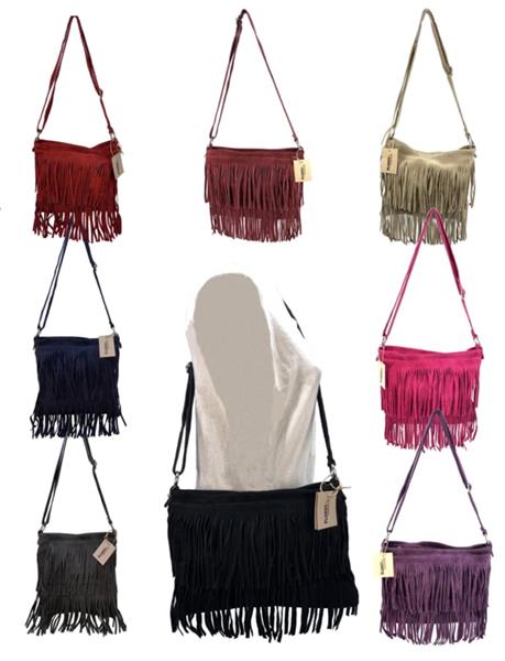 Grote foto back to the sixties suede franje tas fuchsia sieraden tassen en uiterlijk schoudertassen