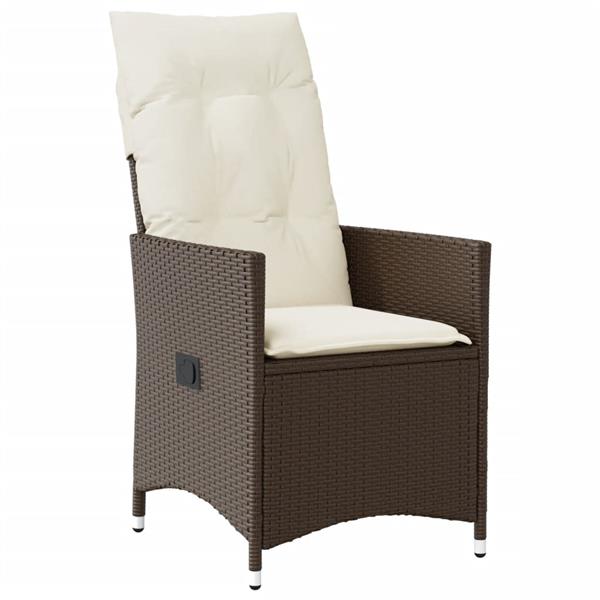 Grote foto vidaxl 3 delige bistroset met kussens poly rattan bruin tuin en terras tuinmeubelen