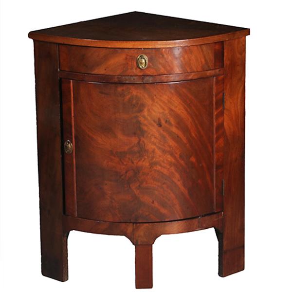 Grote foto lage 1 deurs biedermeier hoekkast met deur en lade hollands ca 1820 no.432715 antiek en kunst stoelen en banken