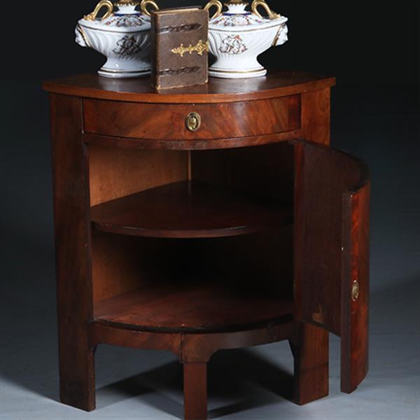 Grote foto lage 1 deurs biedermeier hoekkast met deur en lade hollands ca 1820 no.432715 antiek en kunst stoelen en banken