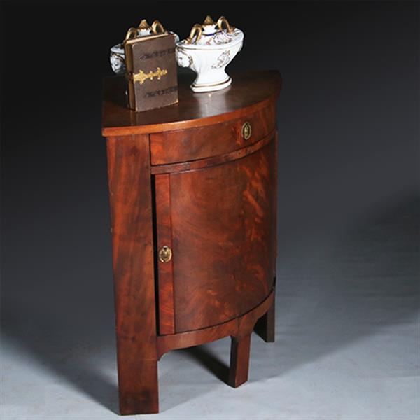 Grote foto lage 1 deurs biedermeier hoekkast met deur en lade hollands ca 1820 no.432715 antiek en kunst stoelen en banken